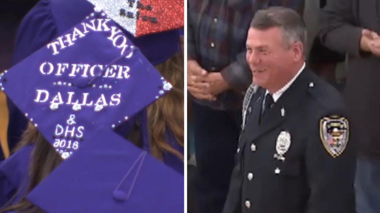 School officer who stopped gunman honored at graduation