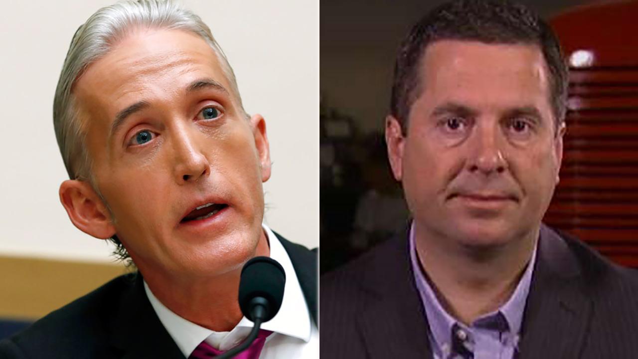 Former House Oversight Chairman Trey Gowdy faces backlash from fellow Republicans for defending the FBI's use of an informant in the 2016 Trump campaign; reaction from House Intelligence Committee Chairman Devin Nunes.