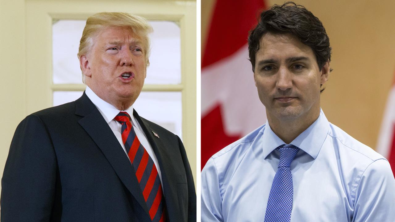 Trade war of words with Canadian PM Trudeau