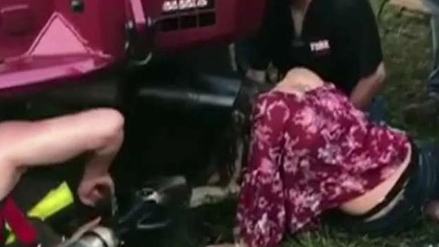 Teen gets head stuck in truck tailpipe at music festival
