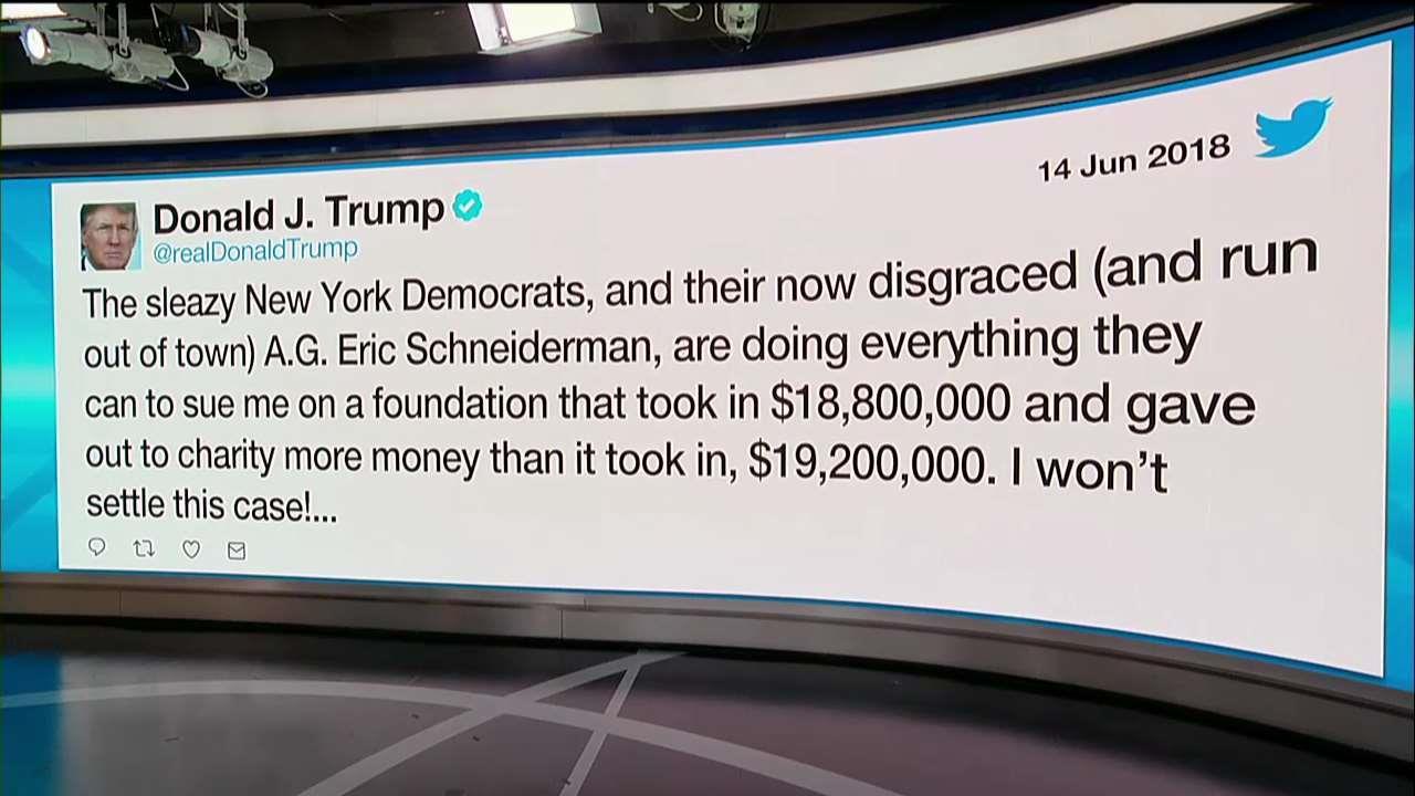 New York AG files lawsuit against Trump Foundation for alleged 'illegal conduct'