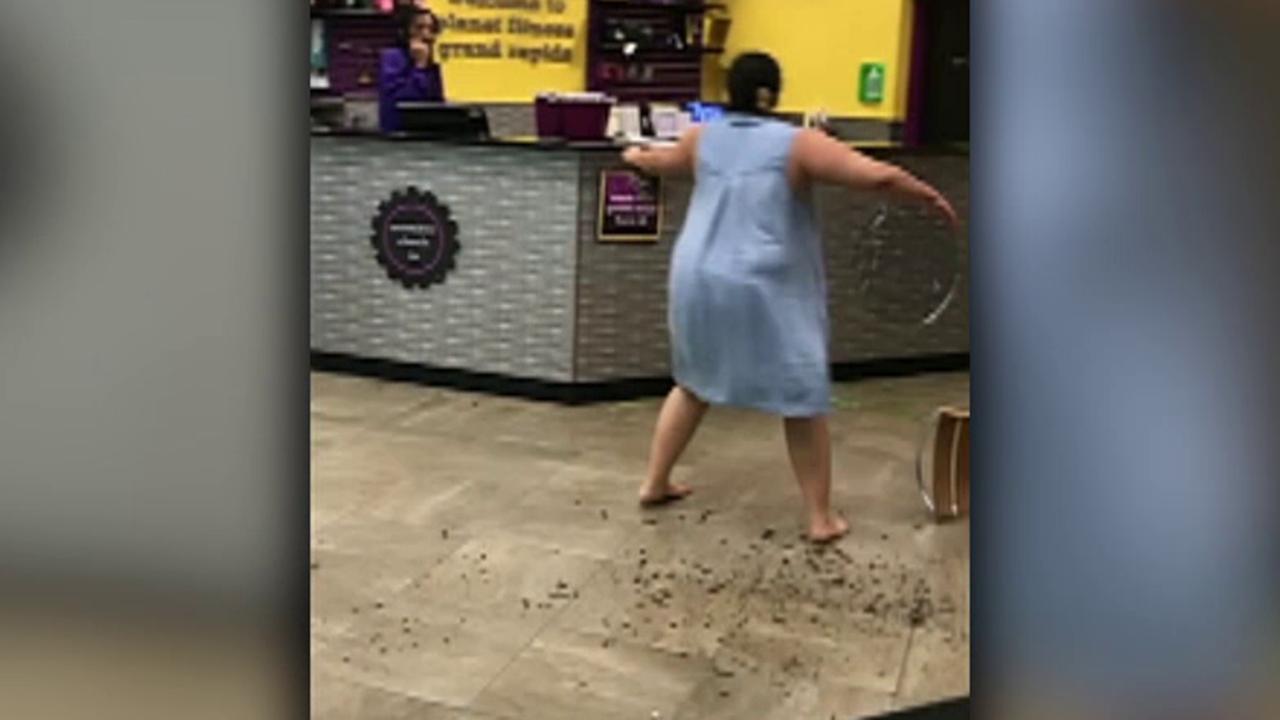 Woman's rampage at Michigan Planet Fitness caught on video