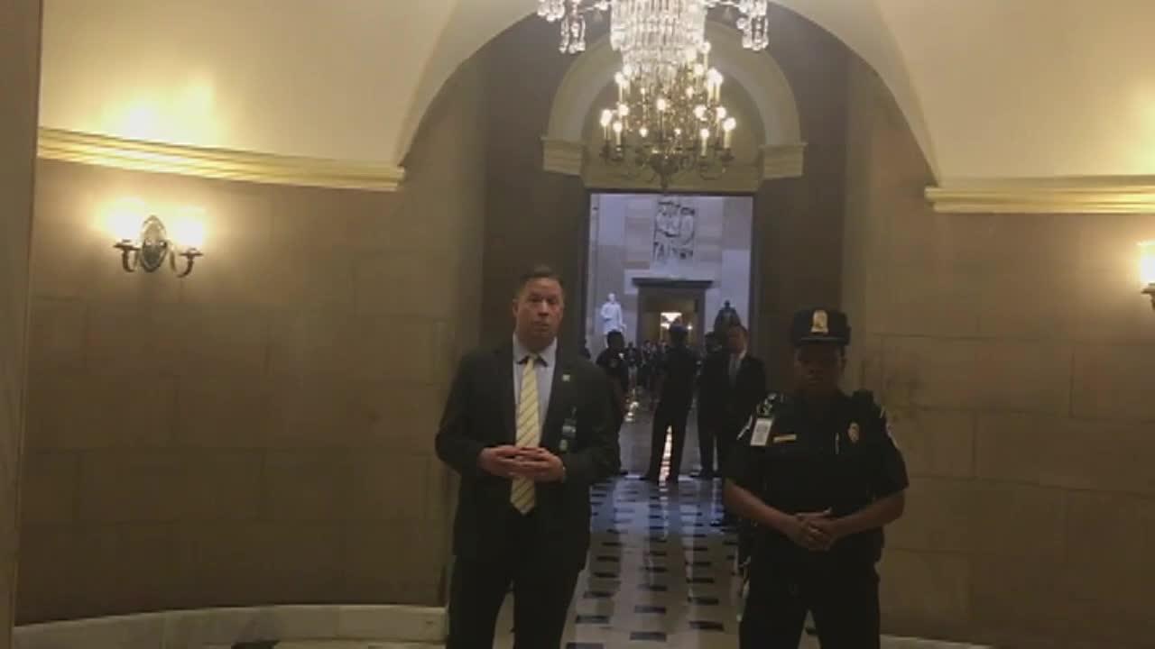 Woman Yells Expletive at Trump Entourage at Capitol
