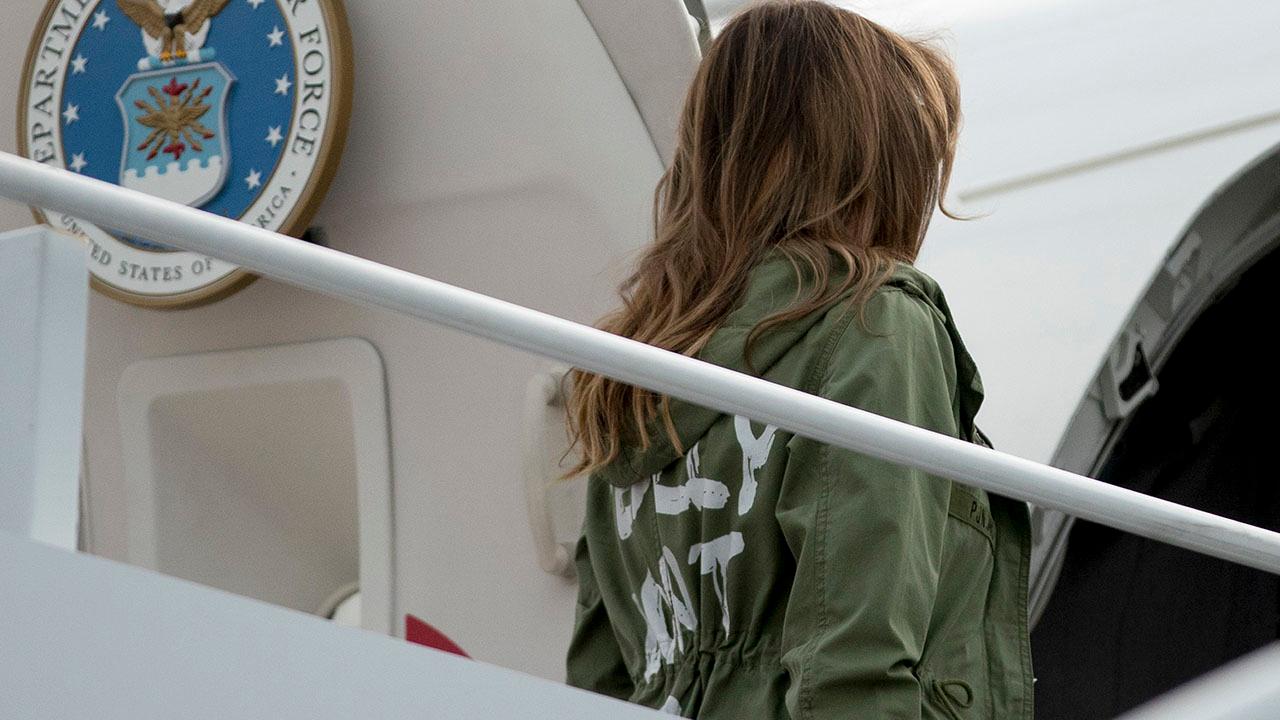 Jacket first lady Melania wore to Texas sparks controversy