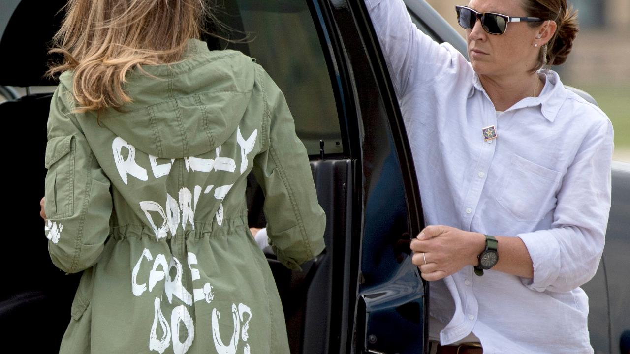 First lady's jacket overshadows border visit