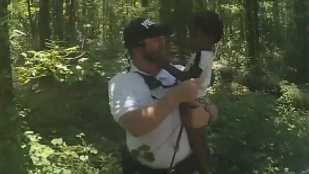 Body cam captures moment cops find lost toddler in woods