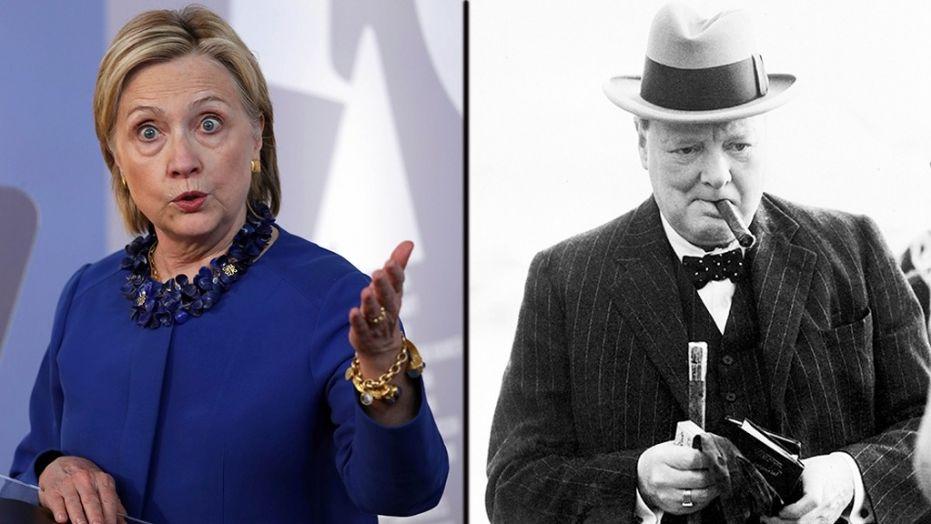 Hillary Clinton compares herself to Winston Churchill