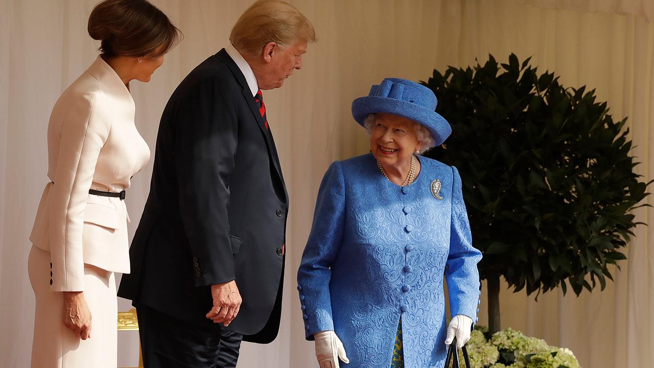 Trump meets the queen as 'Trump Baby' flies in London