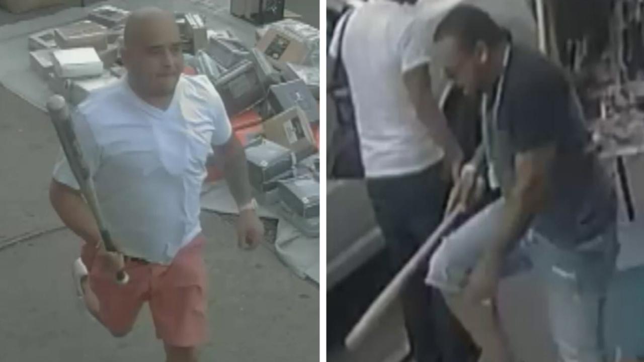 NYPD seeks two men after vicious bat assault caught on tape