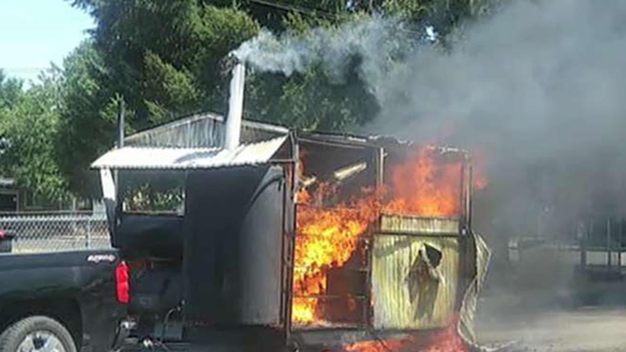 Community raises money for veteran's burned down BBQ trailer