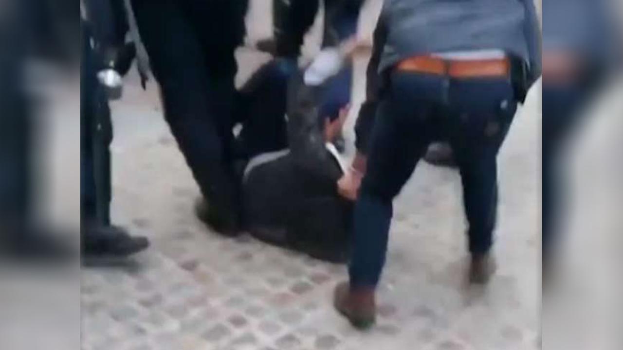 Macron bodyguard caught on camera beating student protester