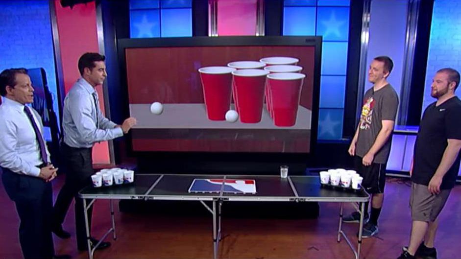 Beer pong champions take on Watters