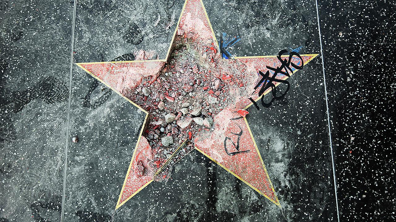 Trump's Hollywood Walk of Fame smashed to pieces