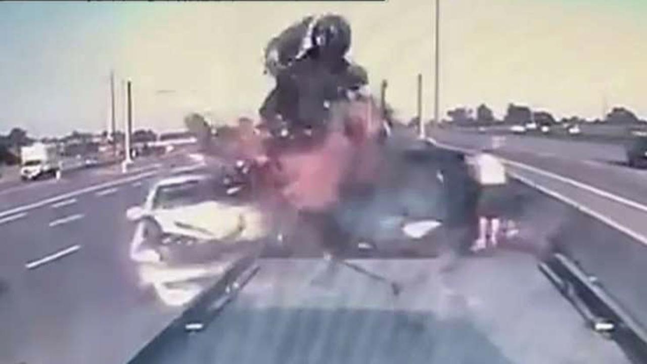 Dashcam captures shocking highway crash