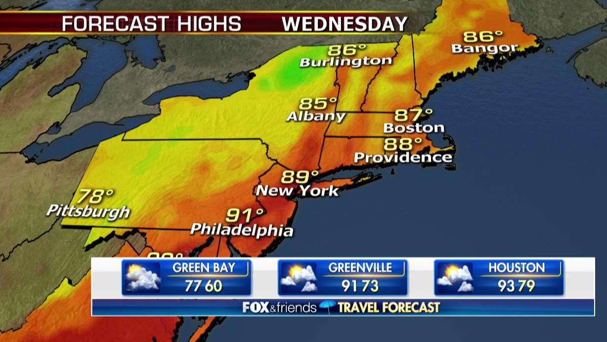 National forecast for Wednesday, August 8