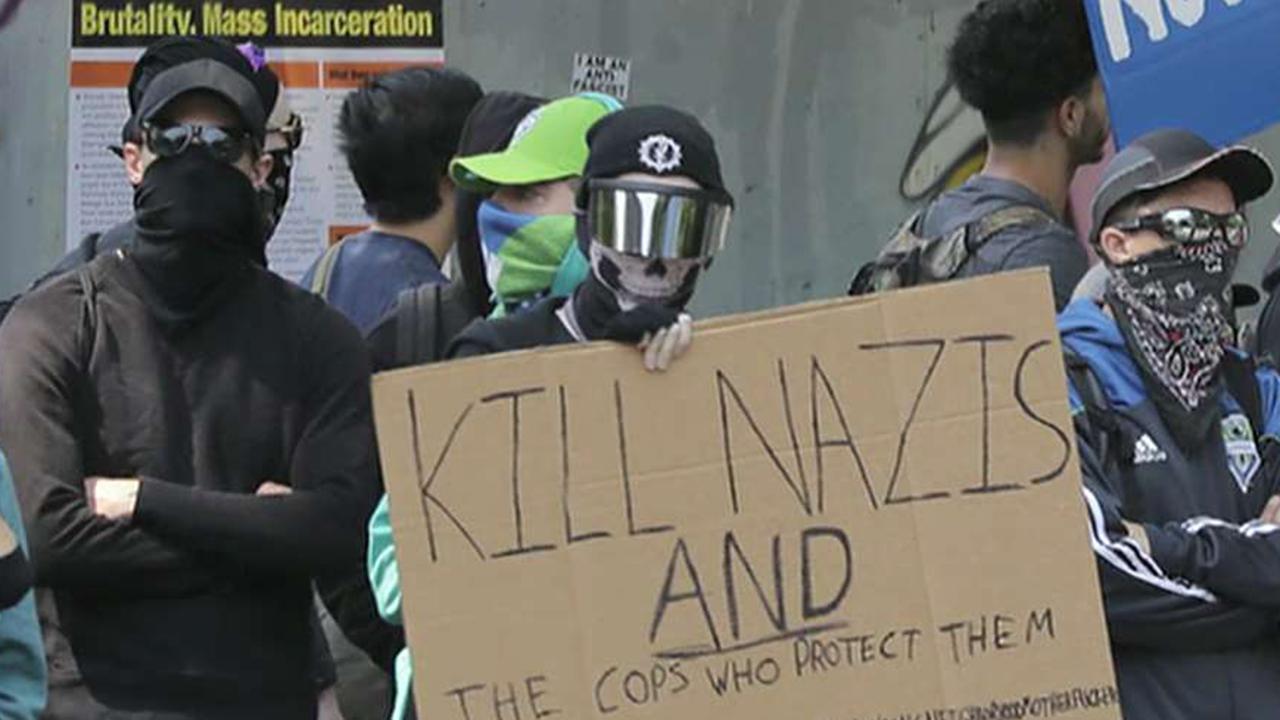 Antifa protesters yell 'go home Nazis' at pro-gun rally