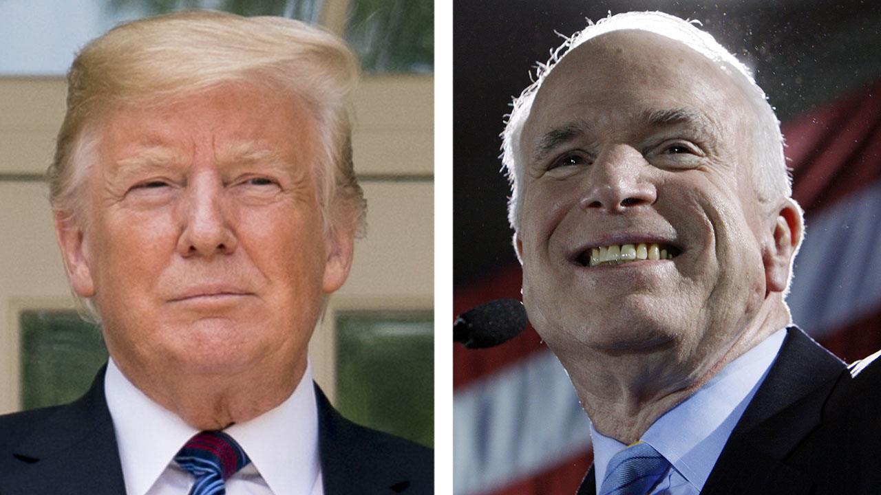 President Trump: Our hearts and prayers to McCain family