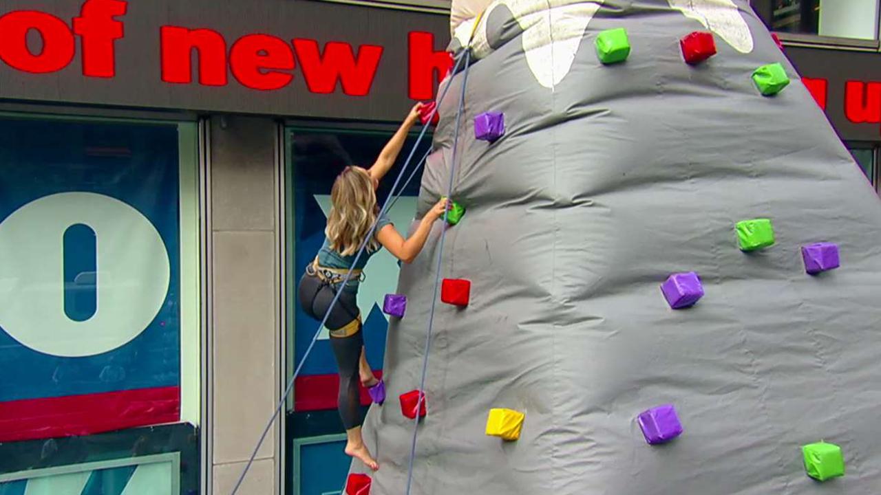Rock climbing comes to the Fox News Plaza