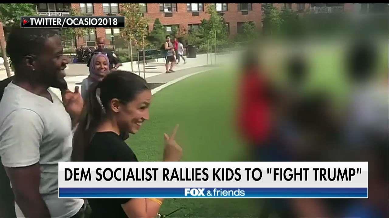 Alexandria Ocasio-Cortez Rallies Kids in New York to Kick Out President Trump