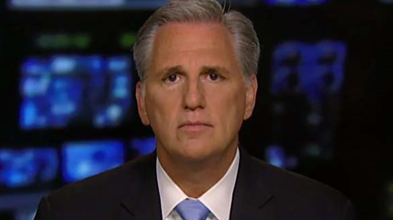 House Majority Leader Kevin McCarthy slams anonymous New York Times op-ed author as a 'coward' on 'Sunday Morning Futures.'