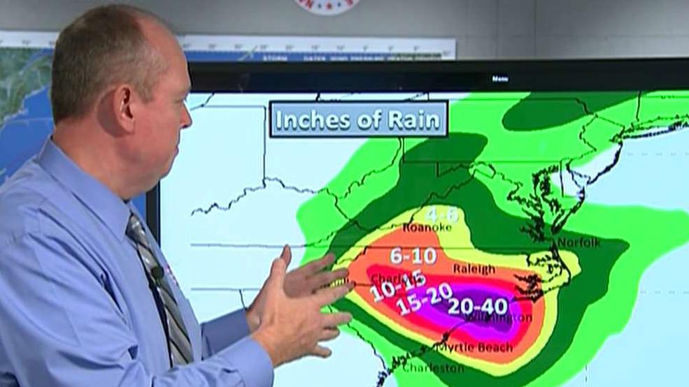 Hurricane Florence slows to a crawl over Carolina coast