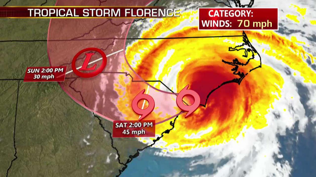Florence downgraded from hurricane to tropical storm
