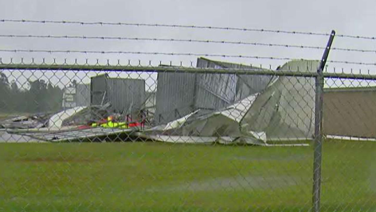 Florence crumbles airport hangar in South Carolina