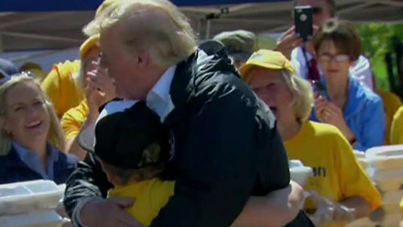 North Carolina boy asks President Trump for a hug