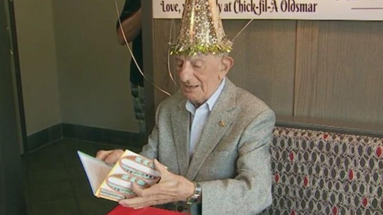 Chick-fil-A throws surprise birthday party for 100 -year-old