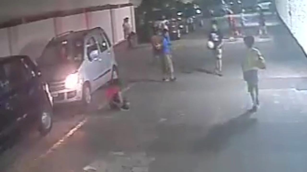 Shocking video: Boy escapes after being run over by car