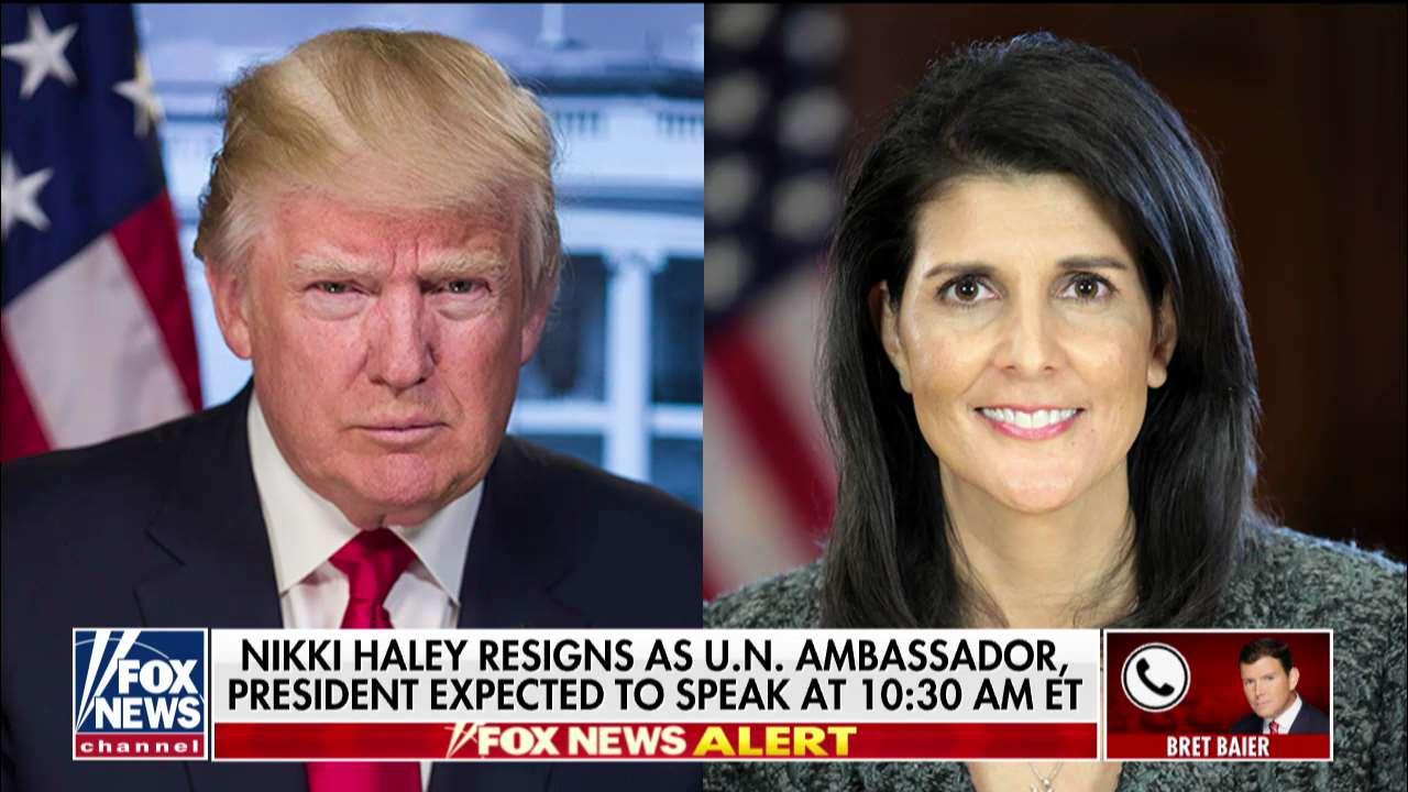 'This Is Surprising': Bret Baier Reacts to UN Ambassador Nikki Haley's Resignation
