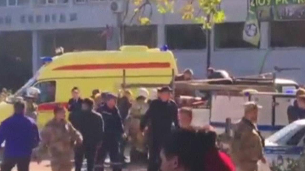Emergency vehicles on scene of deadly blast in Crimea