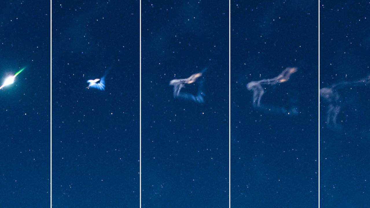 Meteor exploding in night sky caught in stunning video