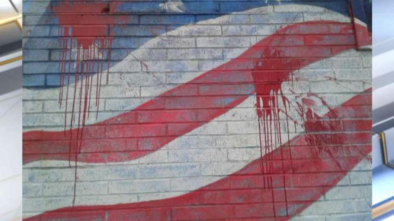 Antifa targets American flag mural in NY town