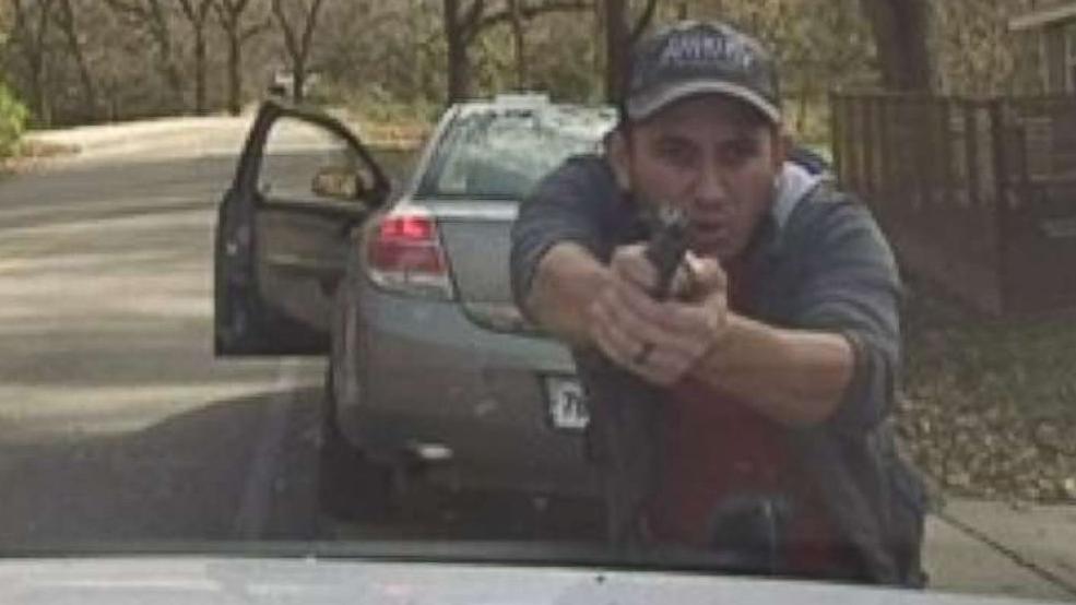 Dramatic video: police dashcam captures dangerous shootout