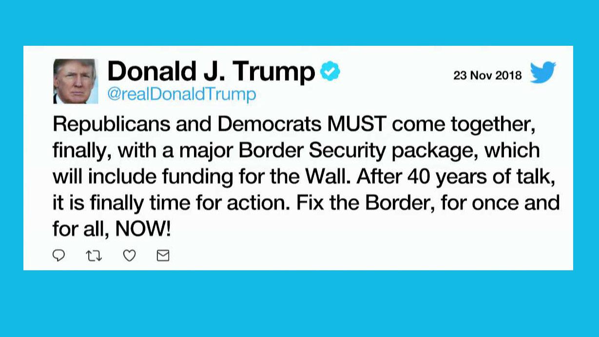 Trump urges bipartisan action on border security