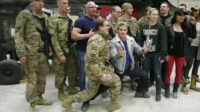 USO entertains troops, gives thanks to military spouses