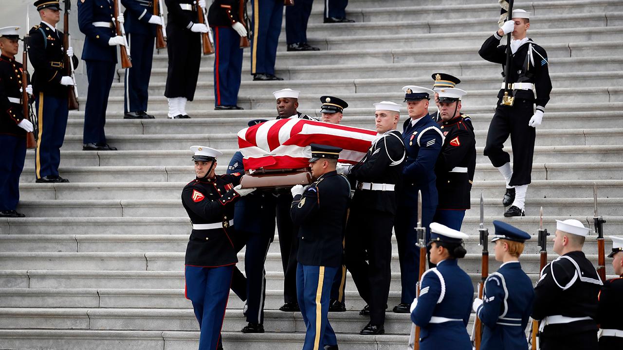 Casket of President George H.W. Bush departs US Capitol