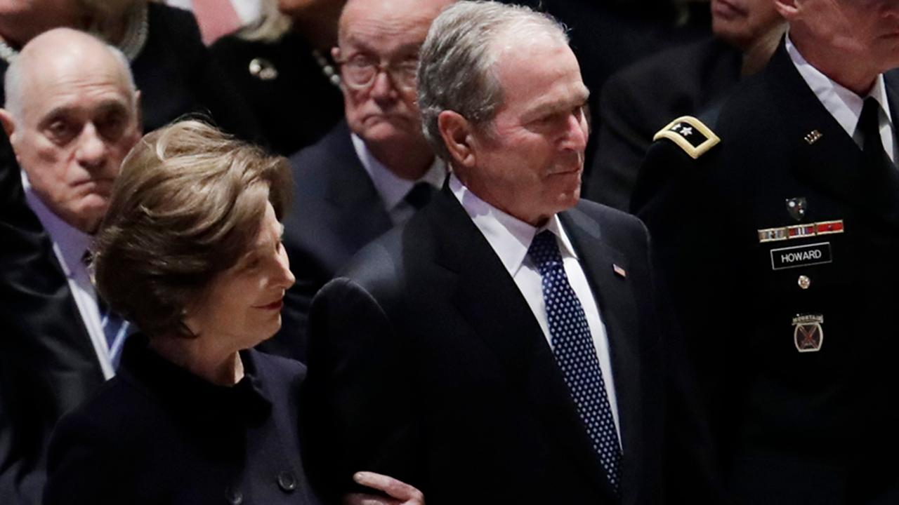 George W. Bush arrives for state funeral of George H.W. Bush