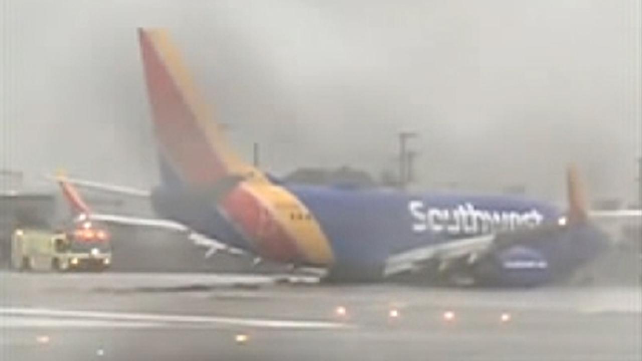 Emergency crews on scene after plane rolls off runway