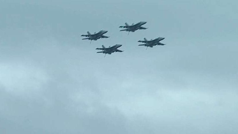 21-aircraft flyover honors former President George H.W. Bush