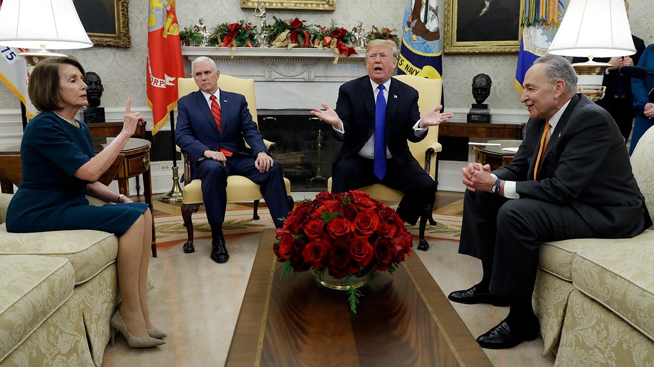 Trump, Pelosi, Schumer spar on border wall in Oval Office