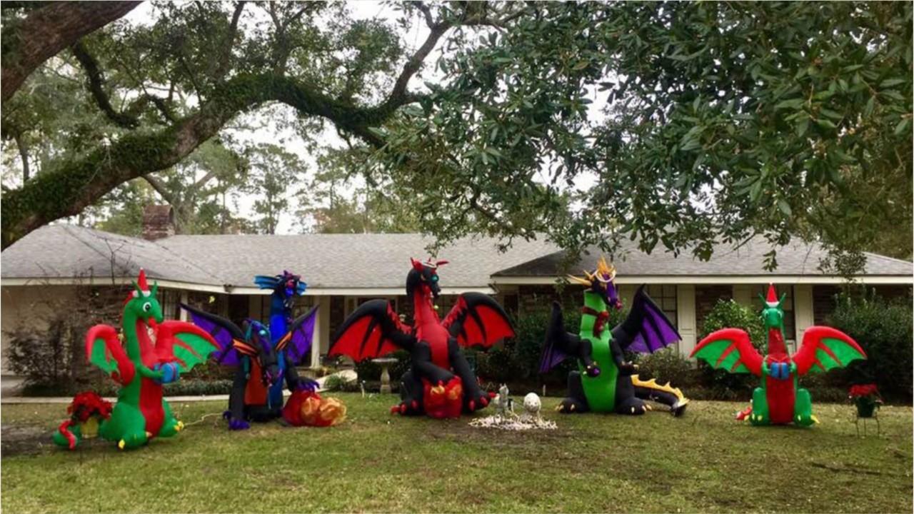 Louisiana author’s Christmas dragons go viral after neighbors’ flare up
