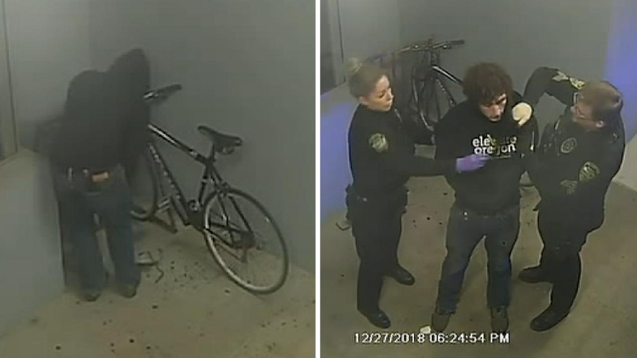 Suspect tries to steal bike parked in front of police department and is immediately arrested