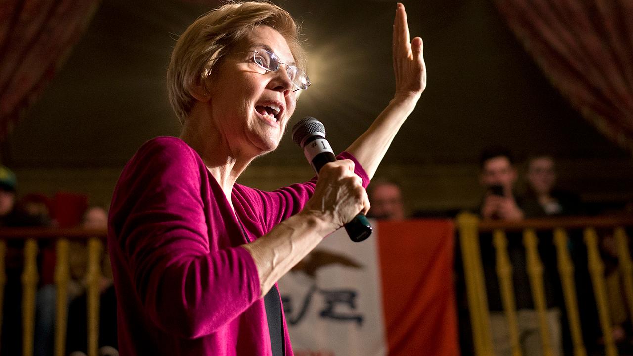 Hundreds of people in Iowa are turning out to see Elizabeth Warren as she announces a presidential exploratory committee