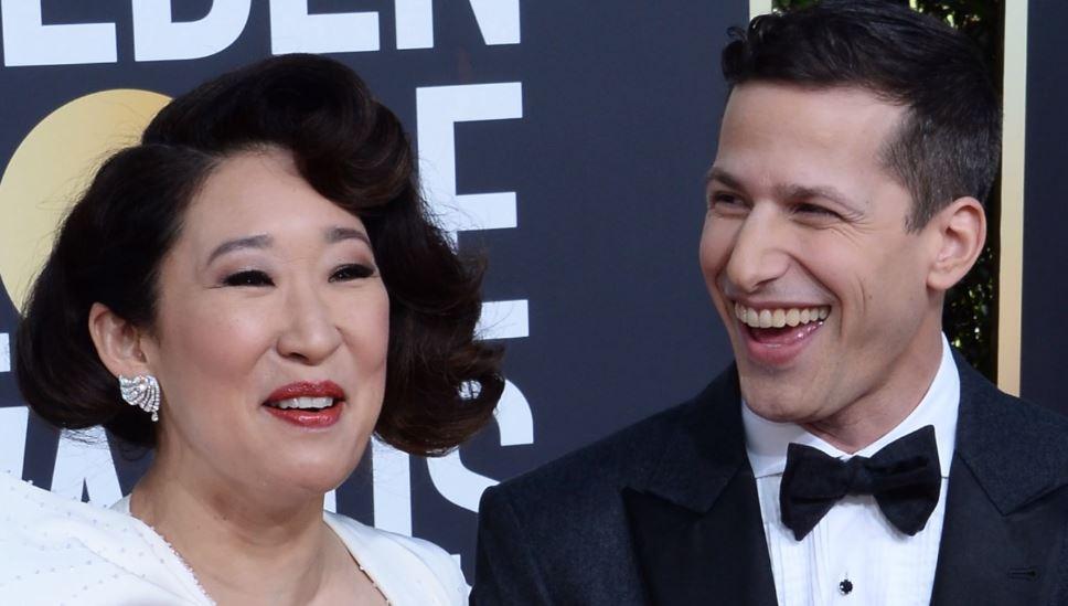 Sandra Oh delivers an emotional opening speech during Golden Globes