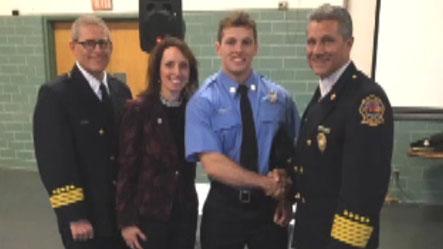 Son of deceased firefighter given opportunity to wear his father's badge number
