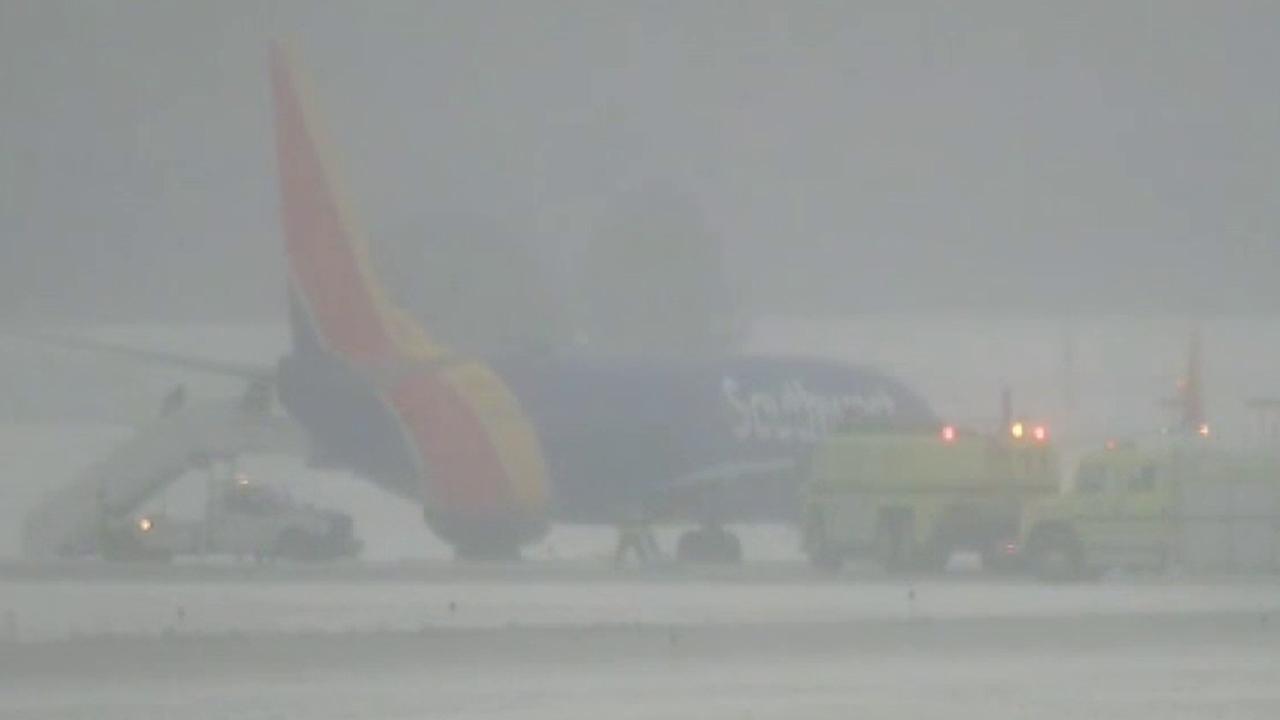Southwest Airlines plane slides off icy runway after landing in Omaha, Nebraska