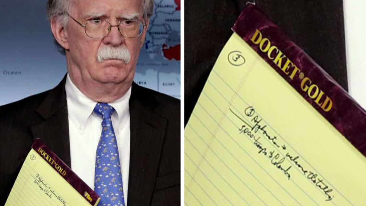 Pressuring Maduro: Notes on John Bolton's legal pad hint at troop deployment
