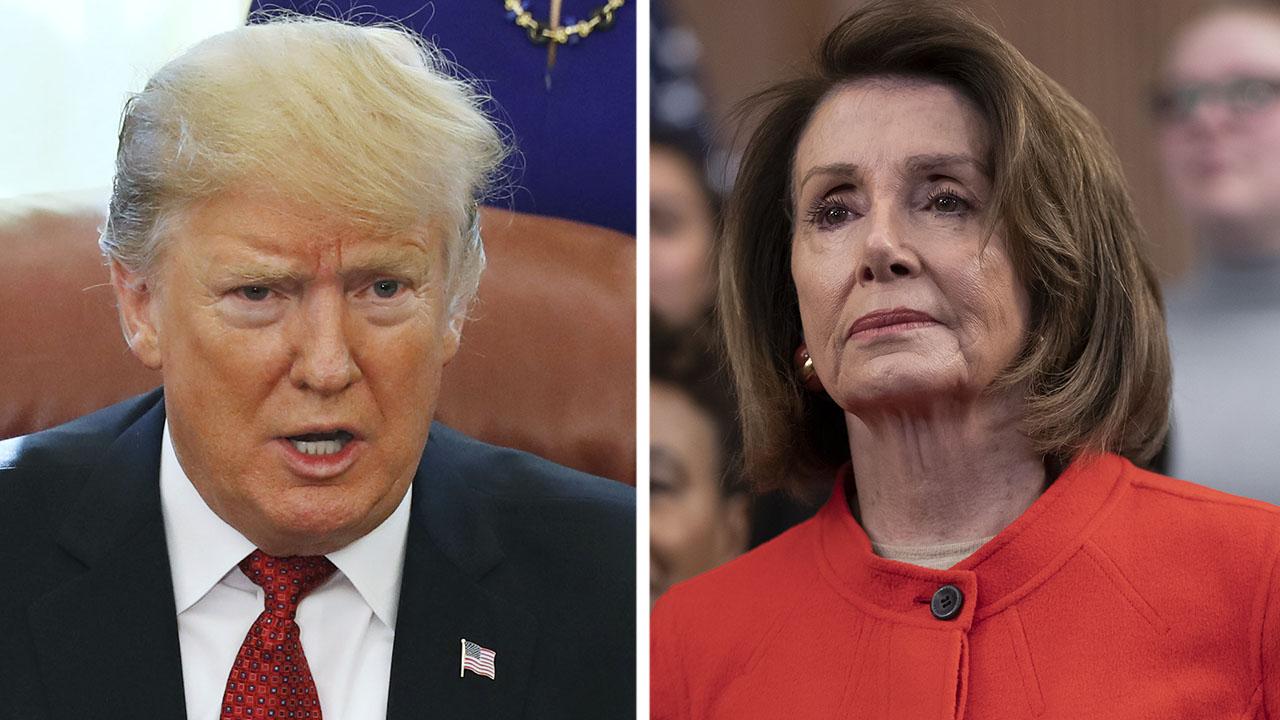 Trump spars with Pelosi over border wall, talks trade with Chinese vice premier